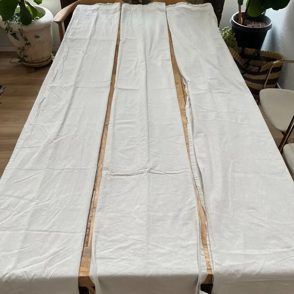 Ikea Hannalill Tan Curtain Panel Set of 3 57 x 98